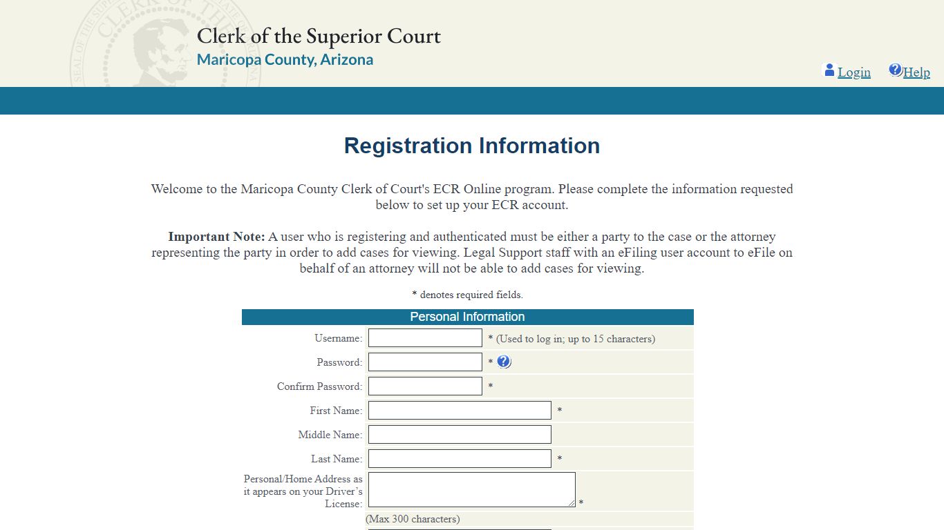 Registration - Maricopa County, Arizona